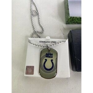 Indianapolis Colts Dog Tag Necklace Stainless Steel NFL Licensed with Gift Box